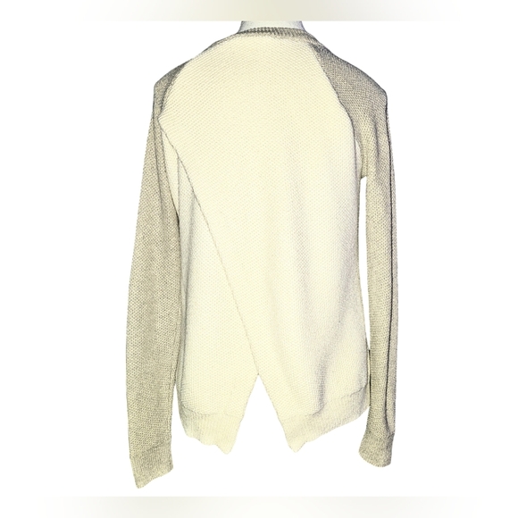 Madewell Colorblock Waffle Knit Cross-Back Sweater Heather Moonstone Sz XS - Picture 7 of 16